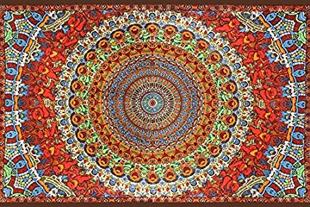 Sunshine Joy Grateful Dead 3D Psychedelic Bear Tapestry Tablecloth Wall Art Beach Sheet Huge 60x90 Inches - Amazing 3D Effects