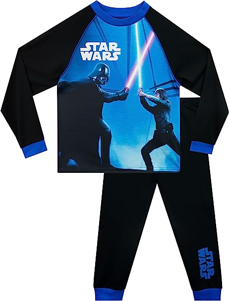 STAR WARS Pajamas | Long Sleeve Luke Skywalker vs Darth Vader Pajamas for Kids | Official Merchandise