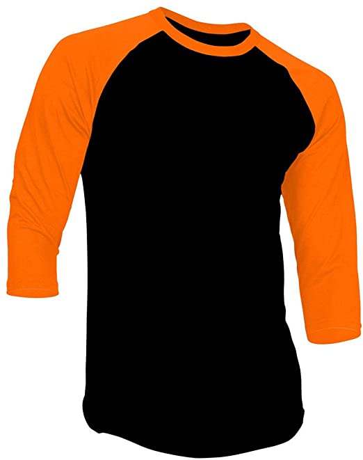 New Light 3/4 Sleeve Plain T-Shirt Baseball Tee Raglan Jersey Sports Men's Tee