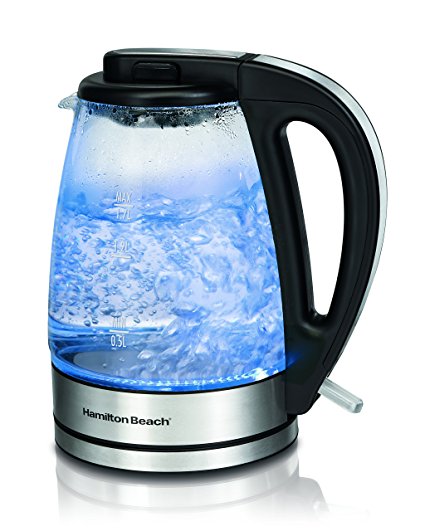 Hamilton Beach 40865 Glass Electric Kettle, 1.7-Liter