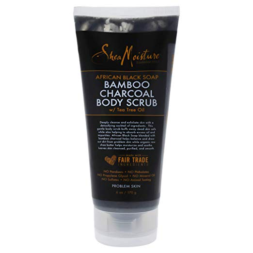 Shea Moisture African Black Soap Charcoal Body Scrub, 6 Ounce