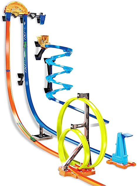 Hot Wheels Track Builder Vertical Launch Set 50 Inches High 3 Stunt Configurations Ages 6 to 10 3M Command Strips