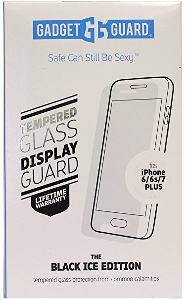 Gadget Guard The Black Ice Edition Tempered Glass Screen Protector for iPhone [6s Plus][7 Plus] [8 Plus]