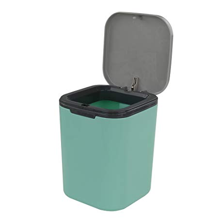 Hommp Recycled Tiny Desktop Trash Can, Car Waste Can, 0.5 Gallon (Blue)