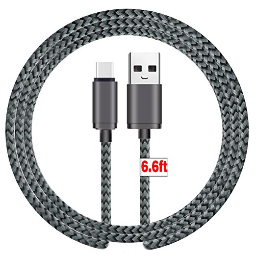 USB Type C Cable 3.0[6ft]by Ailun,Fast Speed Type C 3.0 to USB A 3.0 Sync&Charging Nylon Braided Cable for Smartphone Tablets Wall and Car Charger Connection[Greyblack]