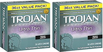 Trojan Ultra Thin Latex Condoms, 72 Count