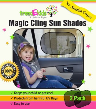 trendEkids Premium Baby Car Window Magic Cling Sun Shades Blocks 97 of Harmful UV Rays Protects Your Child From Sunlight Glare 2X Ultimate Child Car Side Window Sunscreens 100 Money Back Guarantee