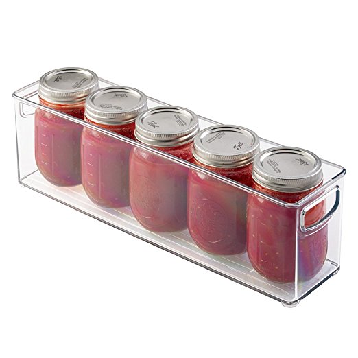 mDesign Mason Canning Jar Storage Bin, Holds Five 16 oz. Pint Jars - Clear