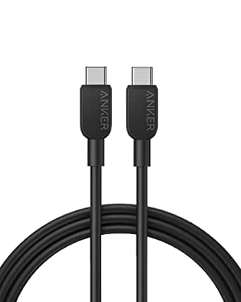 Anker USB C Cable, 310 USB C to USB C Cable, (60W/3A) USB C Charger Cable Fast Charge for Samsung Galaxy S23, iPad Pro 2021, iPad Mini 6, iPad Air 4, MacBook Pro 2020, Switch (USB 2.0) (6ft, Black)