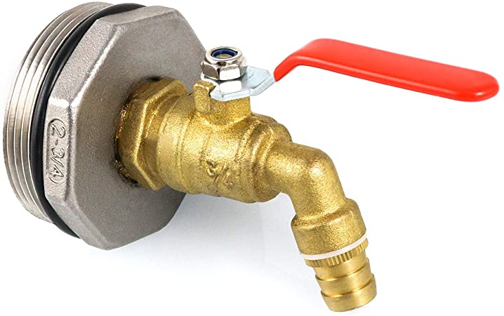 QWORK 2" Drum Faucet Brass Barrel Faucet with EPDM Gasket for 55 Gallon Drum