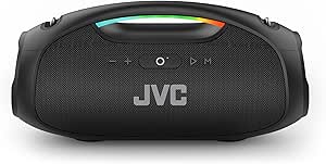 JVC Portable Speaker SP-PA15BT, 120W Max Output with Powerful Bass, 11 Hour Battery Life with Rechargeable Battery, Quick Charging, Waterproof IPX6 Rated, Powerbank for 5V Charging of Devices