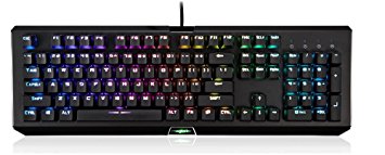Magicelec Mechanical Gaming Keyboard (Black), 104 Backlit Anti-Ghosting Keys with Adjustable Colors, RGB Mechanical Keyboard,Pro Gamer Style USB Wired,FB