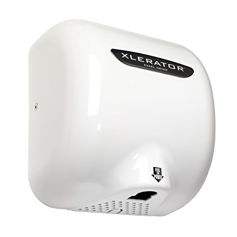 XLERATOR XL-BW Automatic High Speed Hand Dryer with White Thermoset Plastic Cover and 1.1 Noise Reduction Nozzle, 12.5 A, 110/120 V
