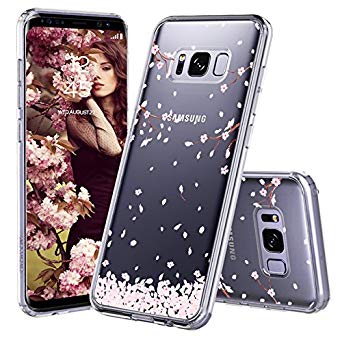 Galaxy S8 Case, Galaxy S8 Case for Girls, MOSNOVO Cherry Blossom Floral Printed Flower Pattern Clear Design Transparent Case with TPU Gel Bumper Protective Case Cover for Samsung Galaxy S8 (2017)