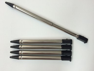 5 Pieces Silver Tone Black Metal Plastic Stylus telescoping precision styluses for Nintendo 3DS