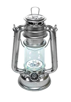 SE FL805-15S 15-LED Silver Hurricane Lantern with Dimmer Switch