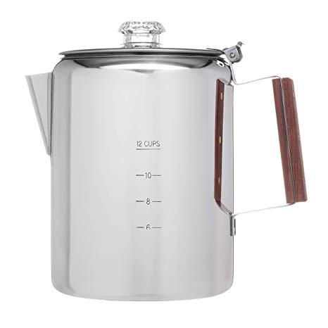 Coletti"Bozeman" Percolator Coffee Pot - 12 CUP Stainless Steel
