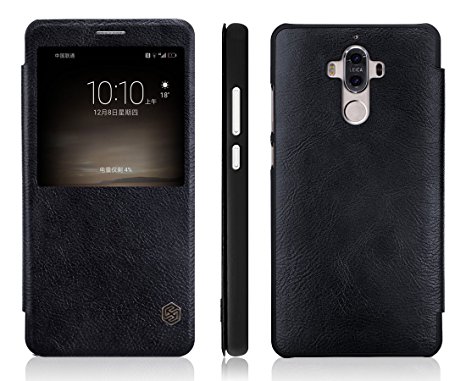 Huawei Mate 9 Case, TopAce Leather Case Flip Cover For Huawei Mate 9 (Black)