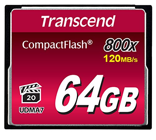 Transcend 64 GB 800X Compact Flash Card, TS64GCF800