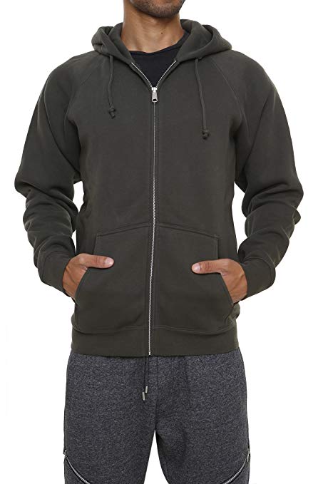 FORBIDEFENSE Mens Sweatshirt Hoodies Full Sleeve-Front Zip Premium Hood 2 Kangaroo Split Pocket