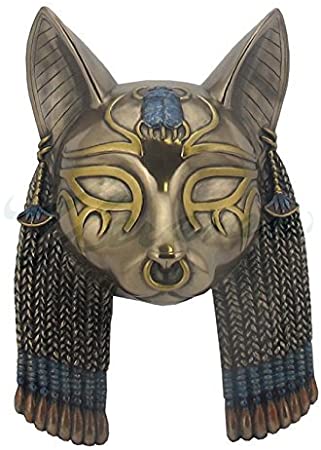 Bastet Mask Egyptian Wall Plaque Sculpture