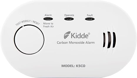 Kidde 5CO Carbon Monoxide Alarm, Ten Year Alarm Sensor Life, AA Battery Powered (Replaceable)