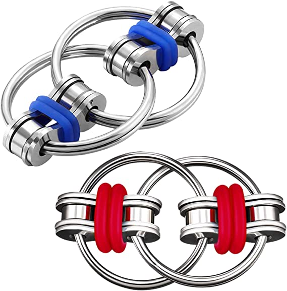 SCIONE Fidget Toys for Adults 2 Pack,Bike Chain ADHD Fidget Toys-Stress Relief Finger Fidget Toys for ADHD，Anxiety and Autism