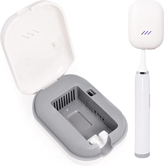 Toothbrush Cleaner Case, Rechargeable Portable Mini Travel Toothbrush Cover, Fits for Electric and Manual Toothbrushes, Used for Home, Traving, Camping, Business Trip(White)