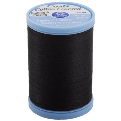 COATS & CLARK Cotton Covered Quilting and Piecing Thread, 250-Yard, Black