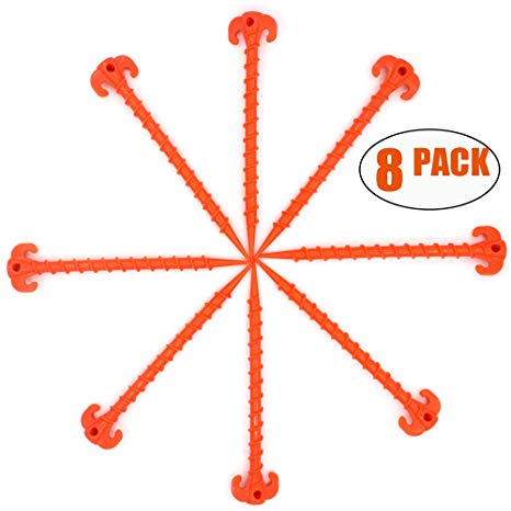 SL-Fashion Tent Screws Pegs Camping Stakes Heavy Duty for Beach, 8 Pack 10 inch