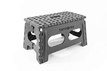 Samsonite Heavy Duty Folding Step Stool: 9" High / 16" Extra Wide in Grey - by Vanderbilt