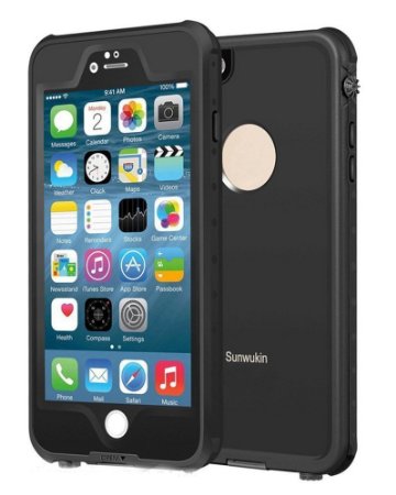 Sunwukin IP68 Waterproof Protective Case for iPhone 6s Plus/ iPhone 6 Plus (5.5 inch) [Pro Series] With Built-in Clear Screen Protector Shockproof Snowproof Dirtpoof Design (Black)
