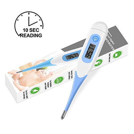 Digital Medical Thermometer Best FDA Quick 10 Second Reading for Oral, Rectal, Armpit Underarm, Body Temperature Clinical Professional Detecting Fever Baby, Infant, Kid, Babies, Children Adult and Pet