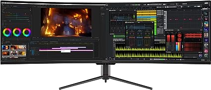 INNOCN 49" Curved Gaming Monitor 144Hz Ultrawide 32:9 WDFHD 3840 x 1080P Computer Monitor, R1800, 99% sRGB, HDR400, USB Type C, DisplayPort, HDMI, Built-in Speakers, Height/Tilt Adjustable - 49C1G