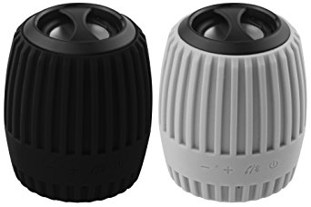 Rebelite Ballistic Boulder Weatherproof Bluetooth Speaker w/ Built-in Mic, Extra Skin, & Carabiner for iPhone, Samsung Galaxy, & Any Bluetooth Device (Basic Black/Gruff Grey)