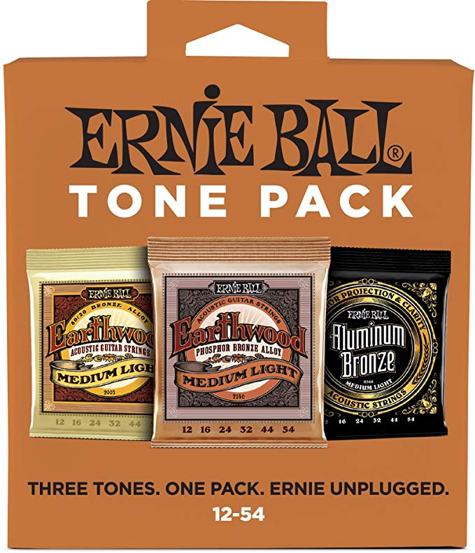 Ernie Ball Medium Light Acoustic Tone Pack - 12-54 Gauge