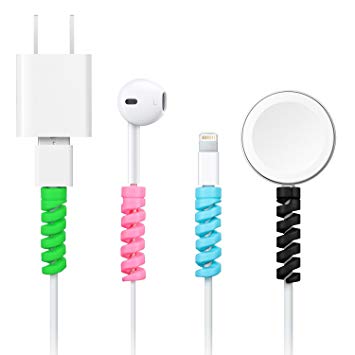 12 Pieces Type-C Charger Cable Saver, Flexible Silicone Micro USB Protector, Mouse Cable Protector, Suit for All Cell Phones (12 Pieces, Black, Pink, Blue, Green)