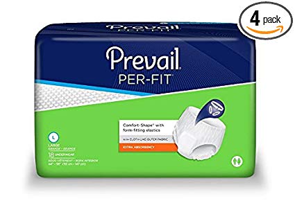 Prevail Per-Fit Extra Absorbency Incontinence Underwear, Large, 18-Count (Pack of 4)