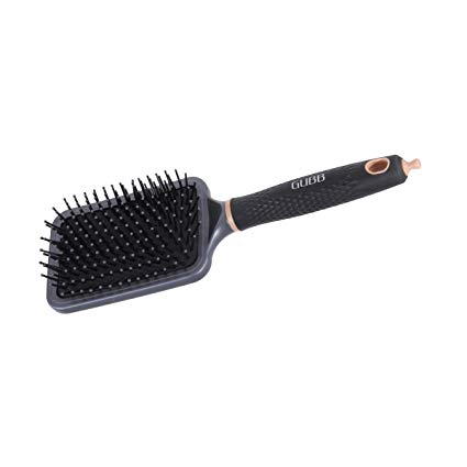 GUBB USA (Elite Range) Straightener Paddle Hair Plastic Brush with Pin for Men and Women, Black
