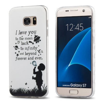 Galaxy S7 case，LiEcho slim Clear Transparent TPU Bumper Rubber Skin For Samsung Galaxy S7 case [7 Design] (LE-6)