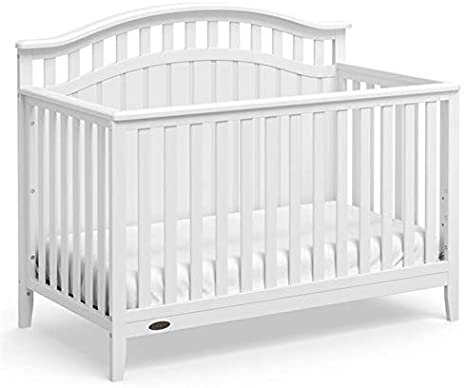 Graco Harper 4-in-1 Convertible Crib (White) Easily Converts to Toddler Bed Day Bed or Full Bed,Three Position Adjustable Height Mattress,Some Assembly Required (Mattress Not Included)