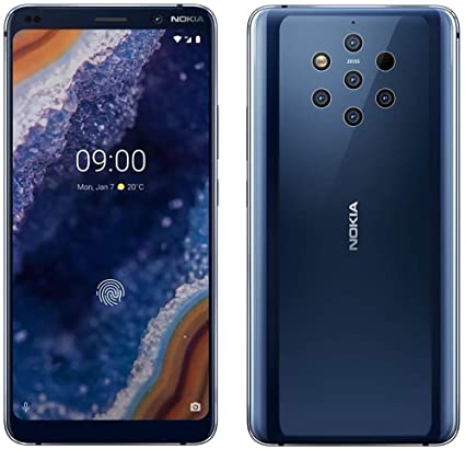 Nokia 9 PureView 128GB GSM Unlocked Android 9.0 Pie Smartphone, 5.99" QHD  Display, Qi Wireless Charging, 5X 12 MP Camera Array & UHD 4k HDR (Midnight Blue) (Renewed)