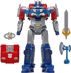 Transformers One Movie Power Flip Optimus Prime (Orion Pax) Converting Action Figure, 4 Modes, 10-inch Interactive Electronic Toy, Lights & Sounds, 6