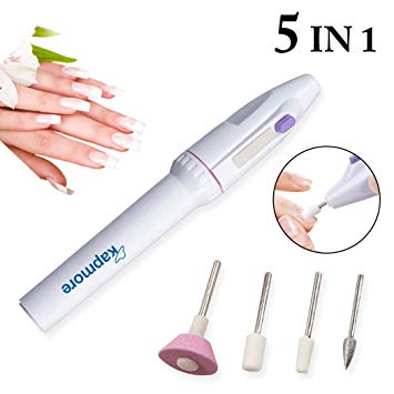 Electric Nail File, Kapmore 5-in-1 Electric Manicure Set Grinder Grooming Kit Includes Callus Remover Set, Nail Buffer & Polisher, Personal Manicure and Pedicure Kit