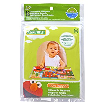 Sesame Street Biodegradable Table Topper Disposable Stick-on Placemat, 18-Count
