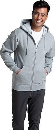 Fruit of the Loom Men's Eversoft Fleece Hoodies, Moisture Wicking & Breathable, Full Zip Hooded Sweatshirt