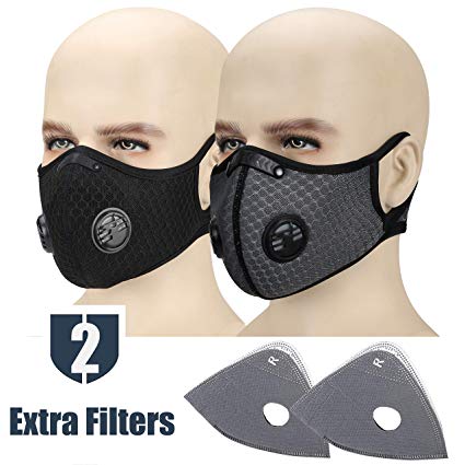 Cevapro Upgraded Dustproof Masks, Dust Mask with Extra N99 Activated Carbon Filter - Anti Pollution Mask Allergy PM 2.5 Half Face Masks for Biking Motorcycling Running