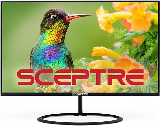 Sceptre 32-inch IPS QHD Monitor 2560 x 1440 119% sRGB Edge-Less up to 75Hz DisplayPort HDMI x2, Build-in Speakers Machine Black 2023 (E325W-QPS)