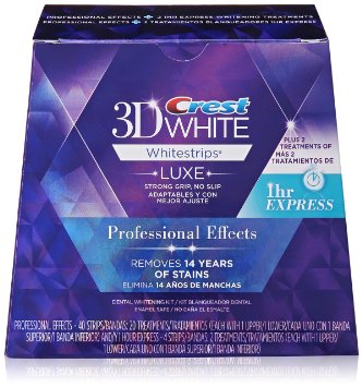 Crest 3D White Luxe Whitestrips Professional Effects 20 Treatments   Crest 3D White Whitestrips 1 Hour Express 2 Treatments - Teeth Whitening Kit