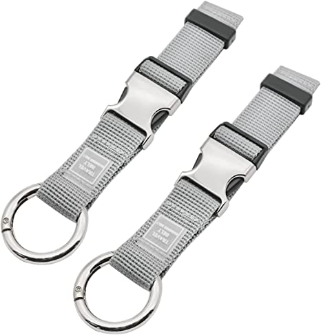 Add-A-Bag Luggage Strap Jacket Gripper, Luggage Straps Baggage Suitcase Belts Travel Accessories - Make Your Hands Free, Easy to Carry Your Extra Bags, (2X Grey)